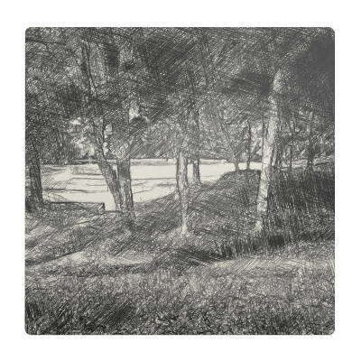 Mata na podłogę pod krzesło Las w szkicu