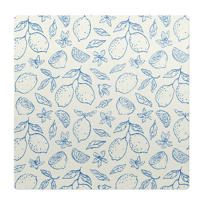 Mata pod krzesło do biura Cytrynowy wzór retro