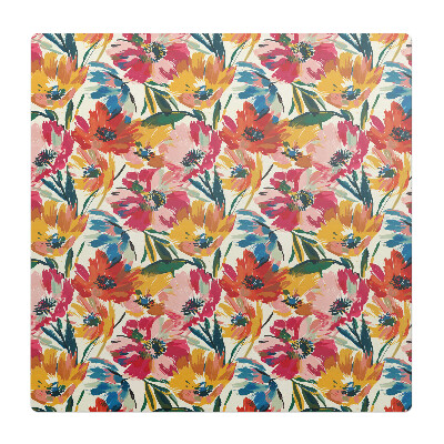 Mata pod krzesło do biura Kwiatowy wzór abstrakcyjny