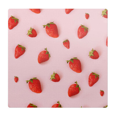 Mata na podłogę pod krzesło Truskawki na pastelowym tle