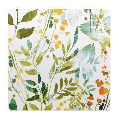 Mata pod fotel ochrona paneli Akwarelowa łąka liści