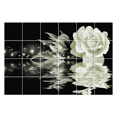 Nalepki na kafelki Kwiatowa refleksja w wodzie