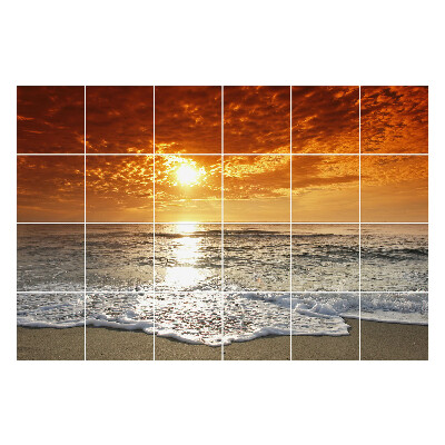 Naklejki na płytki Zachód słońca nad morzem