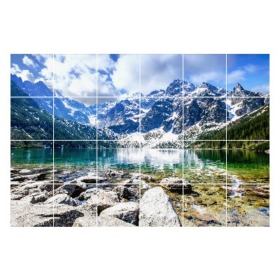 Naklejki na płytki Górski krajobraz z jeziorem