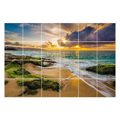 Nalepki na kafelki Zachód słońca nad morzem