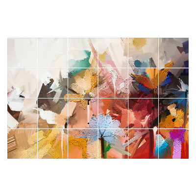 Nalepki na kafelki Abstrakcyjne kwiaty w ruchu