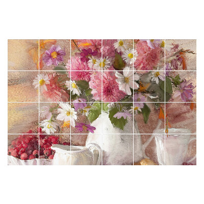 Naklejki na płytki Kwiatowy bukiet w wazonie