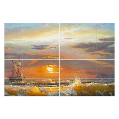 Naklejki na kafelki Zachód słońca nad morzem