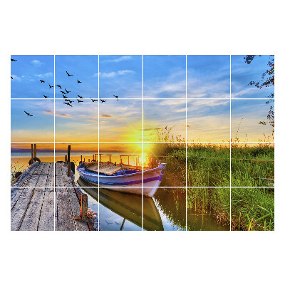 Nalepki na kafelki Zachód słońca nad wodą