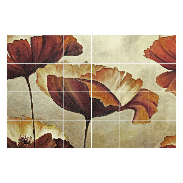 Naklejki na płytki Kwiatowe kompozycje artystyczne