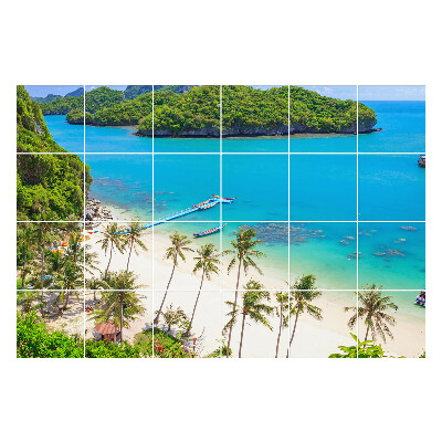 Naklejki na płytki Tropikalna plaża z wyspami