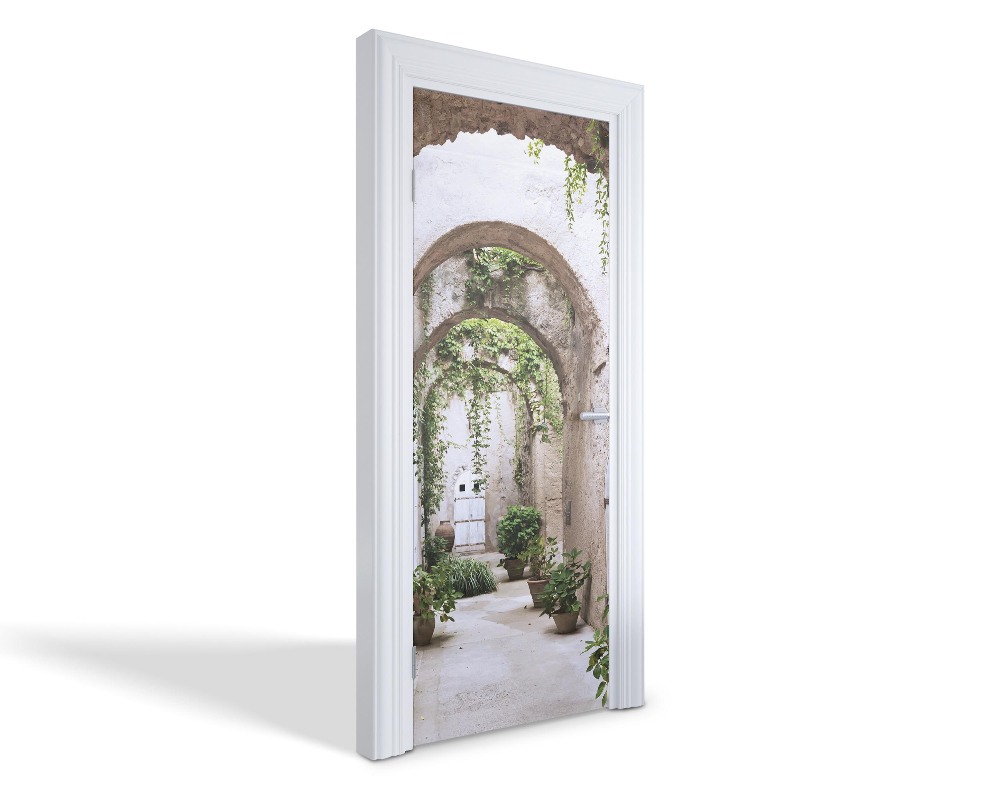 Naklejka na drzwi samoprzylepna Zielony dziedziniec