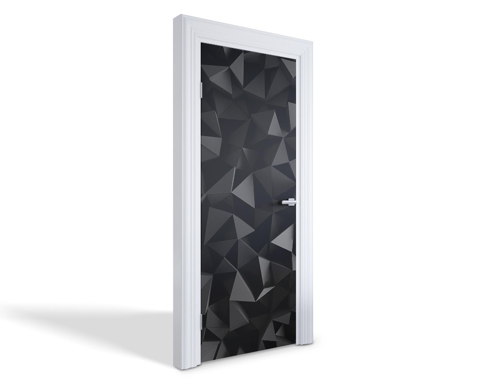 Naklejka na drzwi samoprzylepna Czarne geometryczne kształty