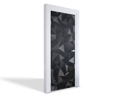 Naklejka na drzwi samoprzylepna Czarne geometryczne kształty