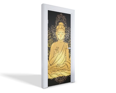 Naklejka na drzwi samoprzylepna Złoty Budda