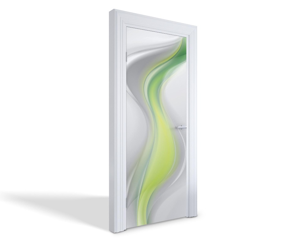 Naklejka na drzwi samoprzylepna Zielona fala