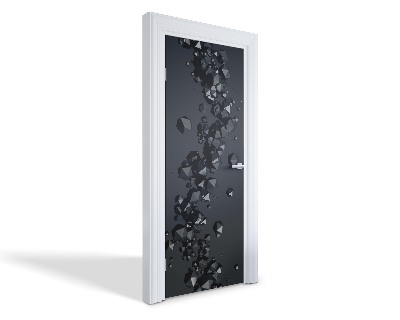 Naklejka na drzwi samoprzylepna Czarne kryształy