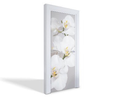 Naklejka na drzwi samoprzylepna Białe orchidee