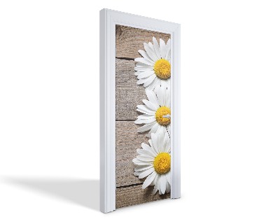 Naklejka na drzwi samoprzylepna Trzy stokrotki