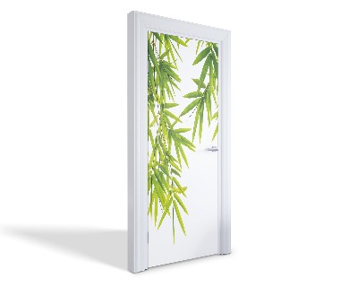 Naklejka na drzwi samoprzylepna Liście bambusa