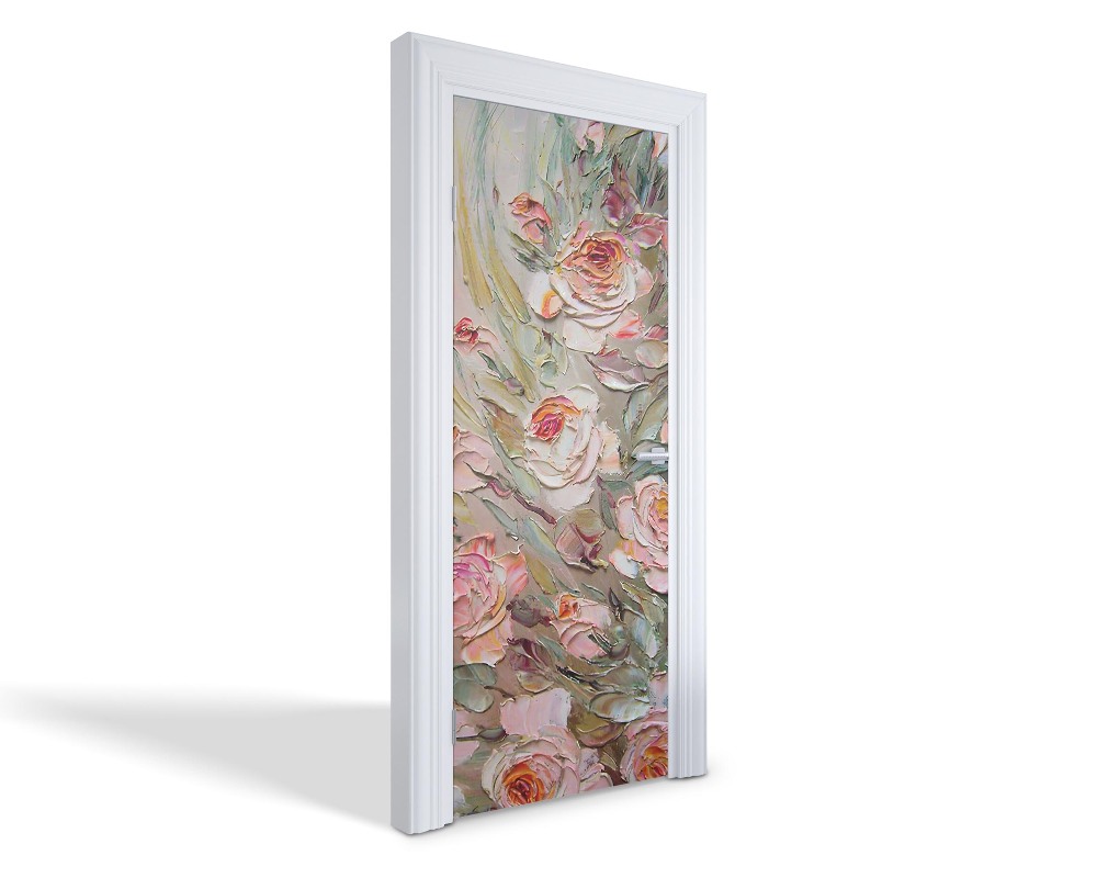 Naklejka na drzwi samoprzylepna Różany bukiet