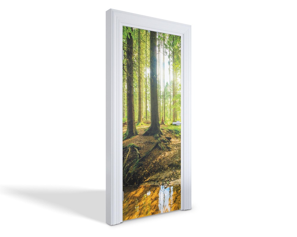 Naklejka na drzwi samoprzylepna Leśny strumień