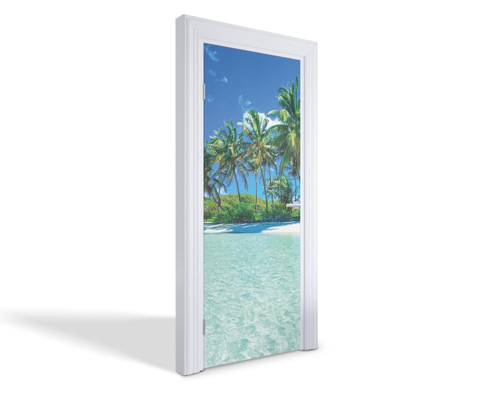 Naklejka na drzwi samoprzylepna Tropikalna plaża
