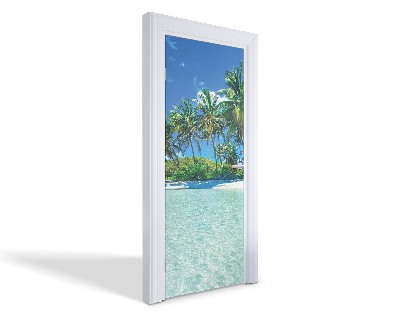 Naklejka na drzwi samoprzylepna Tropikalna plaża