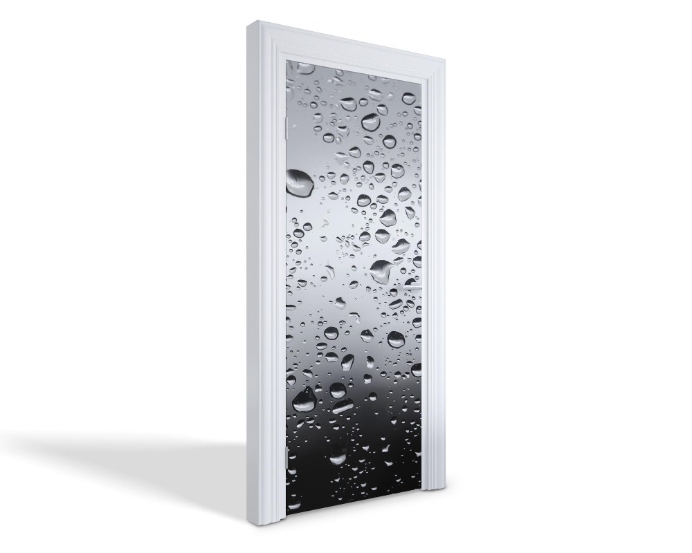 Naklejka na drzwi samoprzylepna Krople deszczu