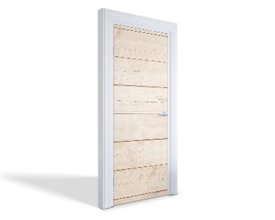 Naklejka na drzwi samoprzylepna Jasne drewniane deski