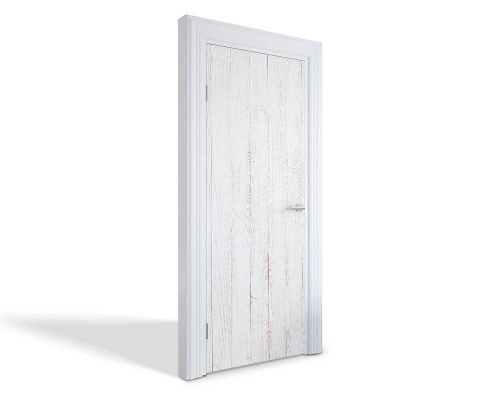 Naklejka na drzwi samoprzylepna Bielone drewno