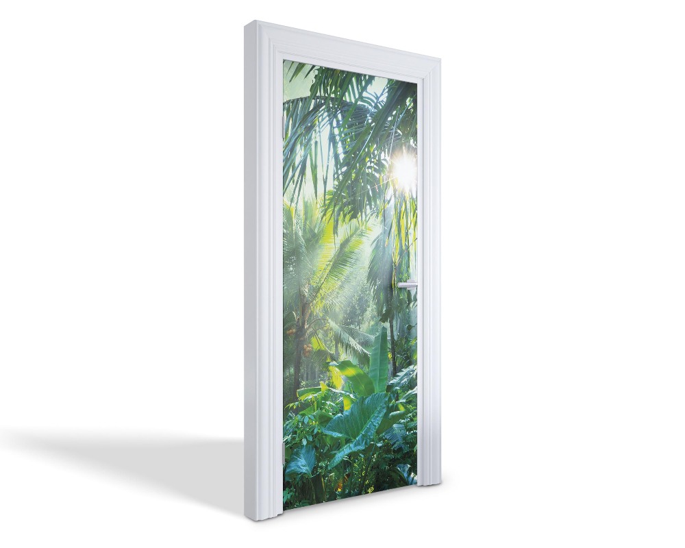 Naklejka na drzwi samoprzylepna Tropikalna dżungla