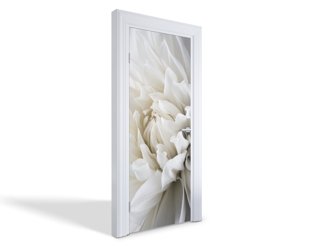 Naklejka na drzwi samoprzylepna Biała dalia