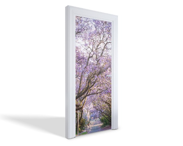 Naklejka na drzwi samoprzylepna Aleja jacarandá