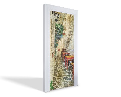 Naklejka na drzwi samoprzylepna Urokliwa uliczka