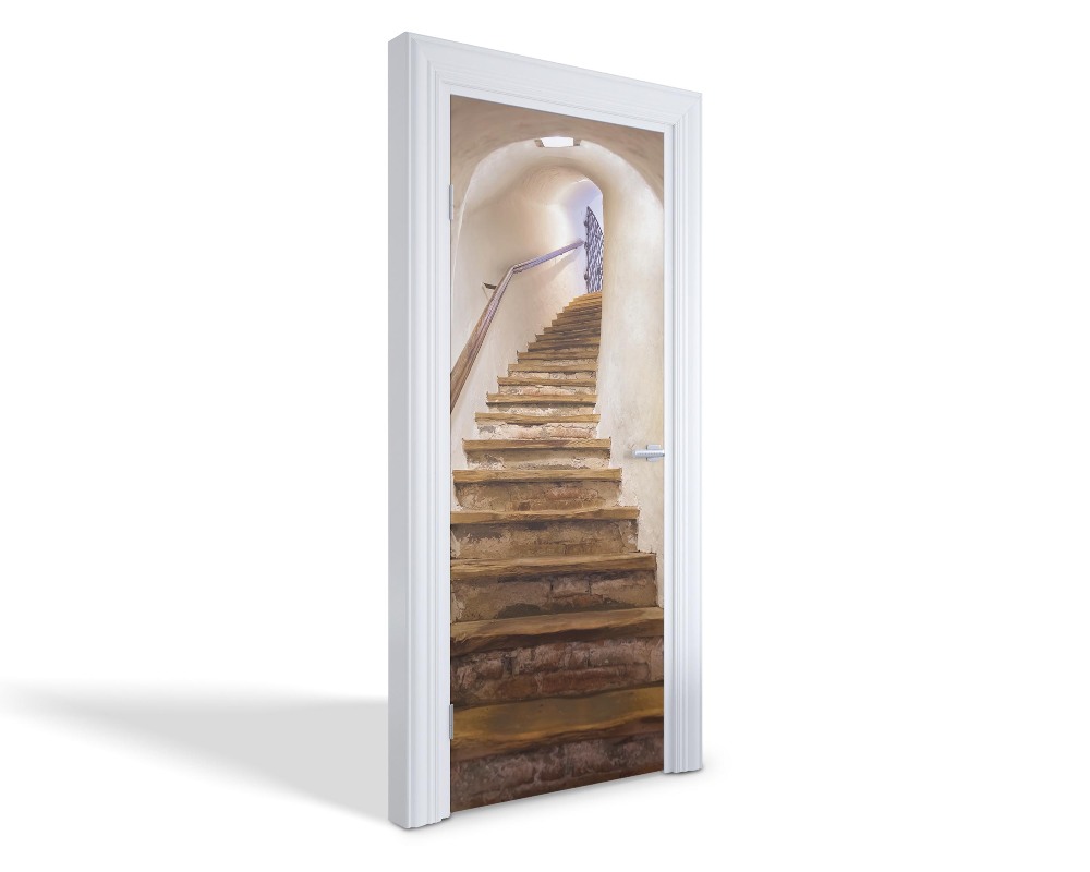 Naklejka na drzwi samoprzylepna Stare schody kamienne