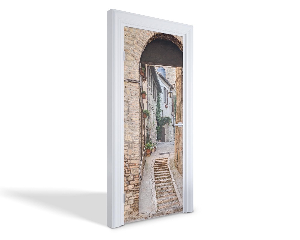 Naklejka na drzwi samoprzylepna Wąska uliczka
