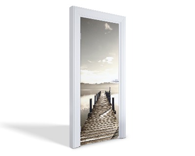 Naklejka na drzwi samoprzylepna Molo o świcie