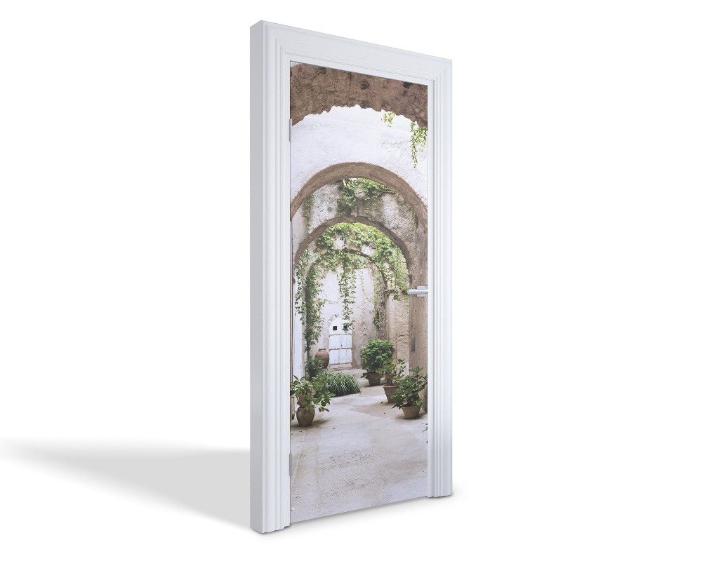 Naklejka na drzwi samoprzylepna Zielony dziedziniec