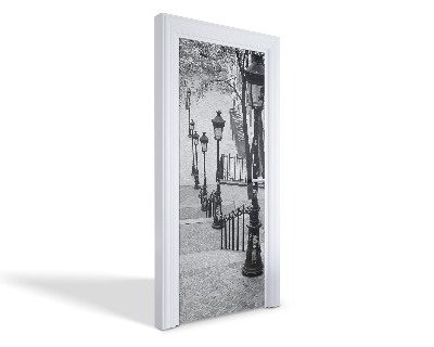 Naklejka na drzwi samoprzylepna Schody Montmartre