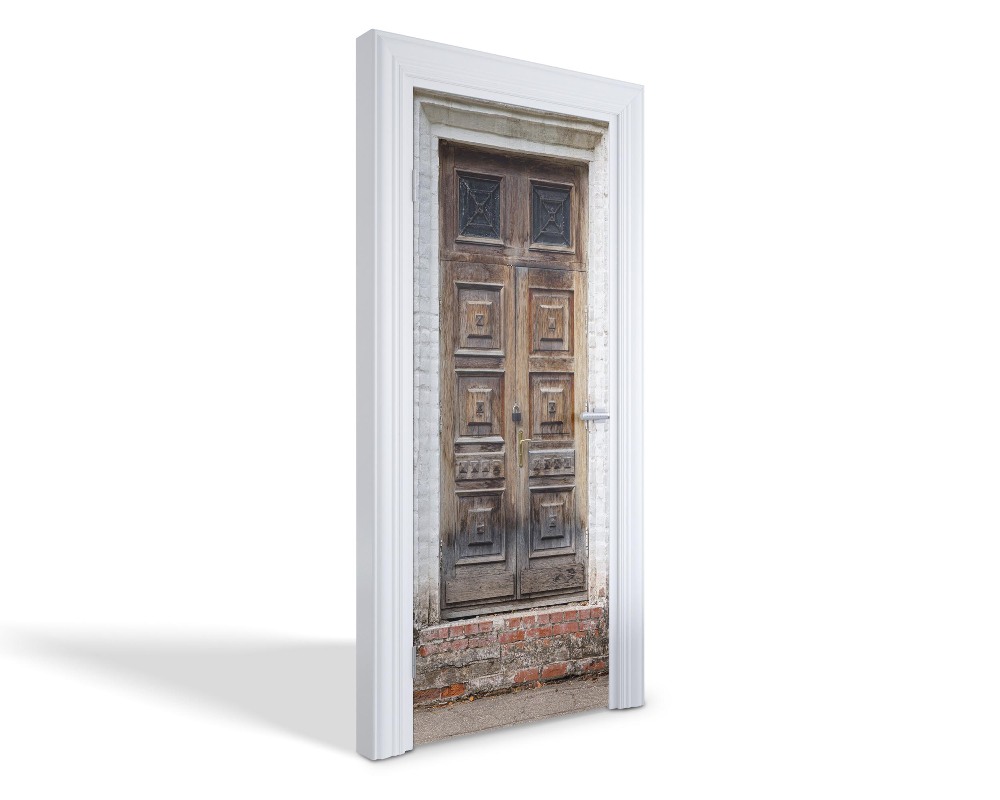 Naklejka na drzwi samoprzylepna Stare drewniane drzwi