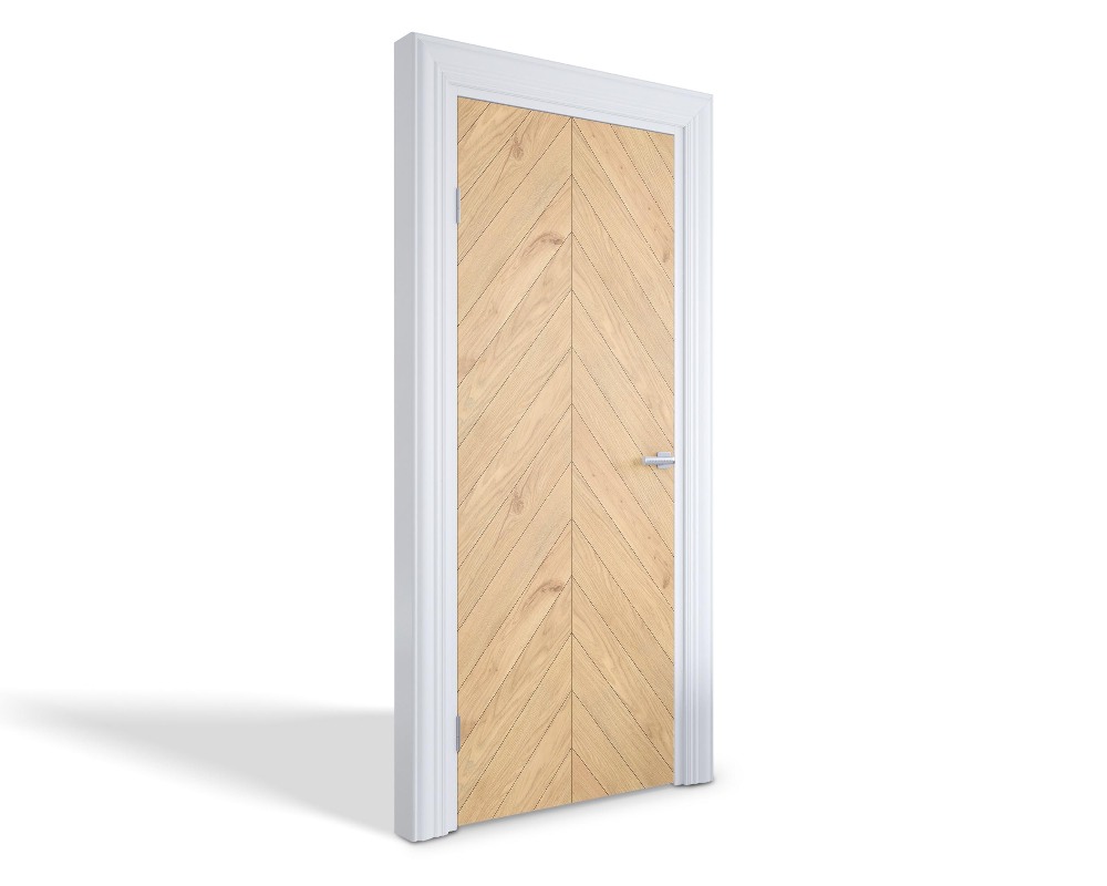 Naklejka na drzwi samoprzylepna Jodełka drewniana