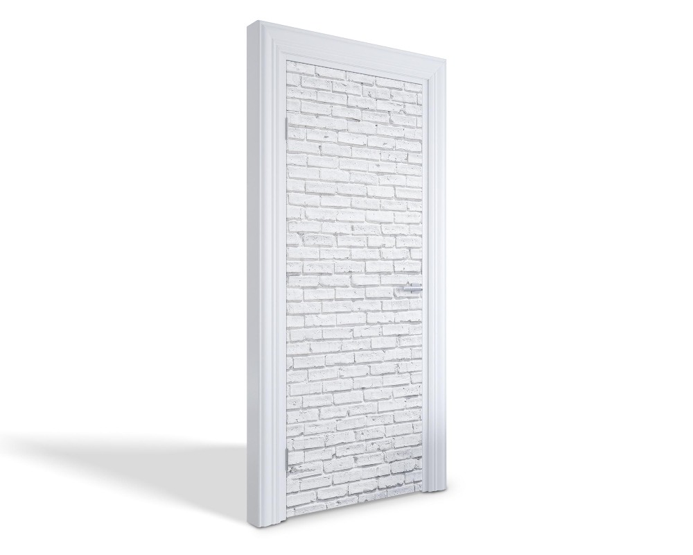 Naklejka na drzwi samoprzylepna Biała ceglana ściana