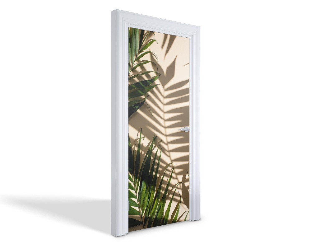 Naklejka na drzwi samoprzylepna Cienie liści