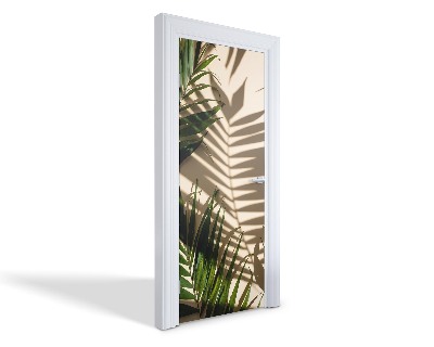 Naklejka na drzwi samoprzylepna Cienie liści