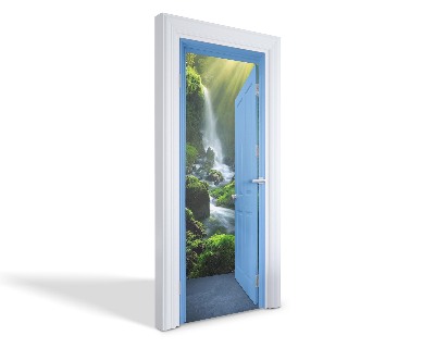 Naklejka na drzwi samoprzylepna Wodospad za drzwiami