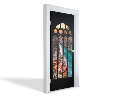 Naklejka na drzwi samoprzylepna Gotyckie okno