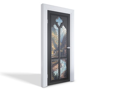 Naklejka na drzwi samoprzylepna Górski widok z okna