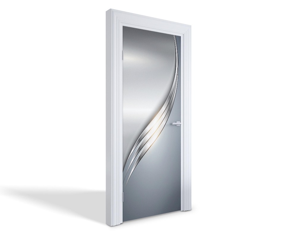 Naklejka na drzwi samoprzylepna Metaliczna fala