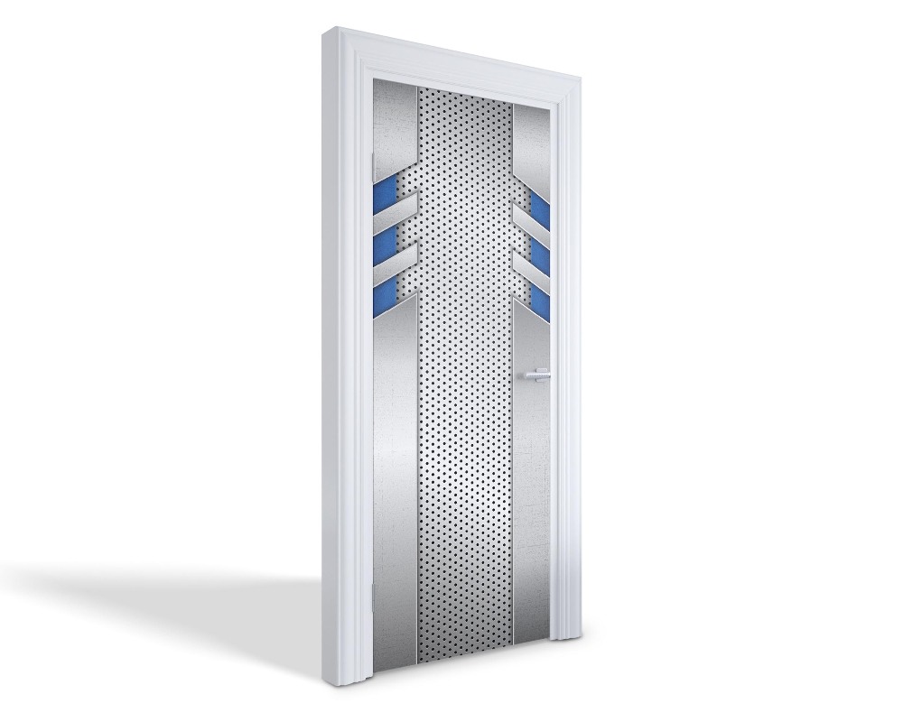 Naklejka na drzwi samoprzylepna Nowoczesny wzór metalowy